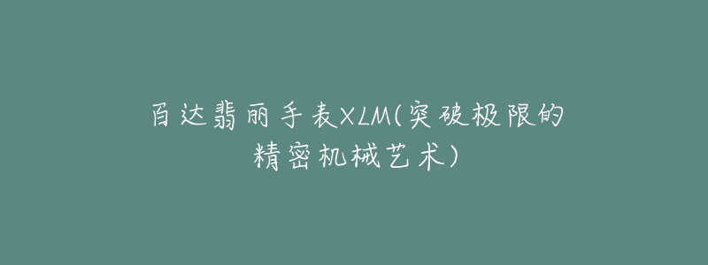 百達(dá)翡麗手表XLM(突破極限的精密機(jī)械藝術(shù))