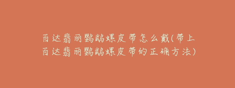 百達翡麗鸚鵡螺皮帶怎么戴(帶上百達翡麗鸚鵡螺皮帶的正確方法)