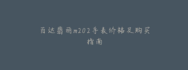 百達翡麗m202手表價格及購買指南