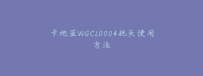 卡地亞WGCL0004把頭使用方法