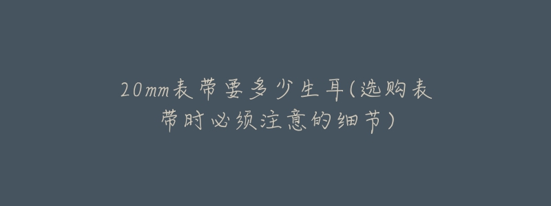 20mm表帶要多少生耳(選購表帶時必須注意的細節(jié))