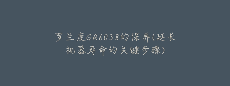 羅蘭度GR6038的保養(yǎng)(延長(zhǎng)機(jī)器壽命的關(guān)鍵步驟)