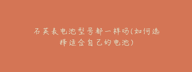 石英表電池型號都一樣嗎(如何選擇適合自己的電池)