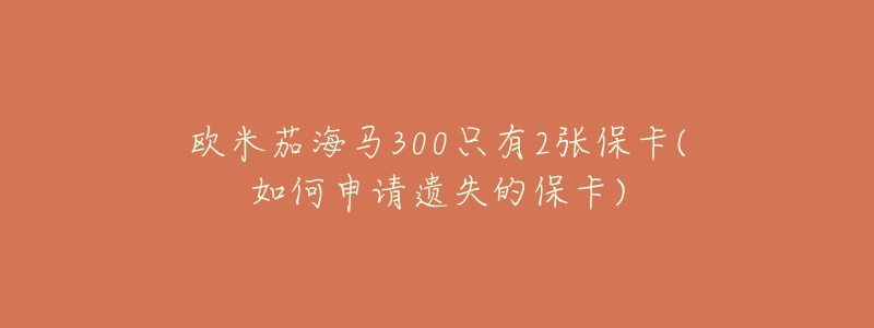 歐米茄海馬300只有2張?？?如何申請遺失的?？?