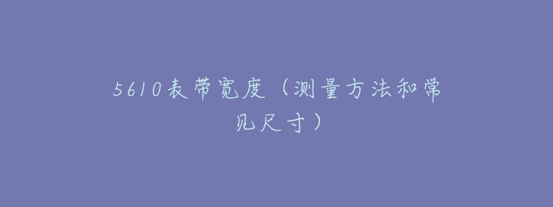 5610表帶寬度（測量方法和常見尺寸）