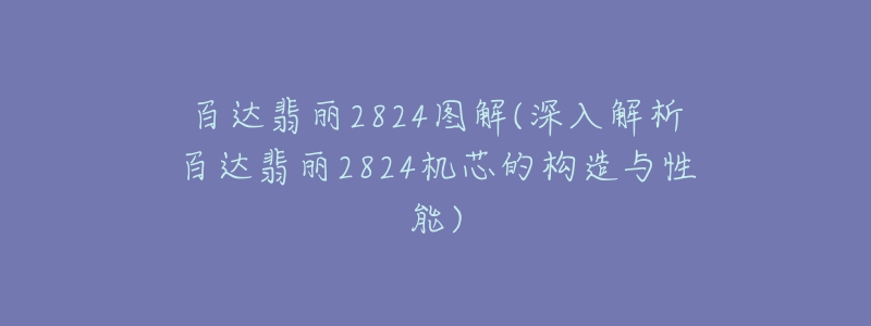 百達翡麗2824圖解(深入解析百達翡麗2824機芯的構(gòu)造與性能)