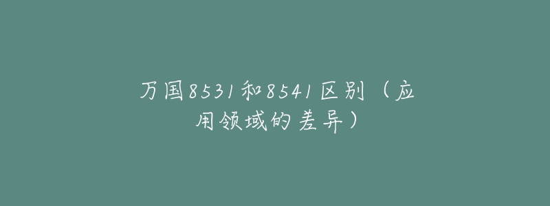 萬國8531和8541區(qū)別（應(yīng)用領(lǐng)域的差異）