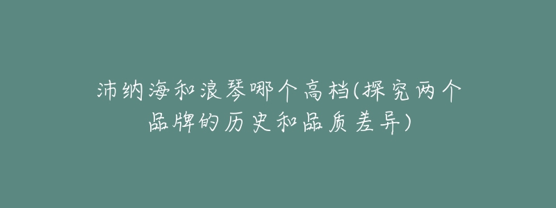 沛納海和浪琴哪個(gè)高檔(探究?jī)蓚€(gè)品牌的歷史和品質(zhì)差異)