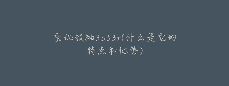 寶璣領(lǐng)袖3553r(什么是它的特點(diǎn)和優(yōu)勢(shì))