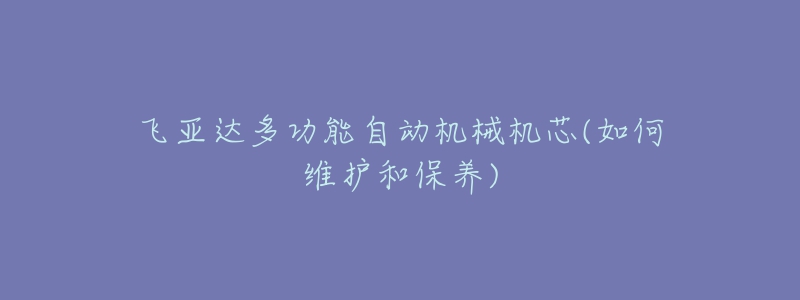 飛亞達(dá)多功能自動(dòng)機(jī)械機(jī)芯(如何維護(hù)和保養(yǎng))