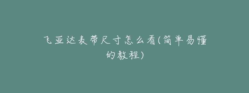 飛亞達(dá)表帶尺寸怎么看(簡單易懂的教程)