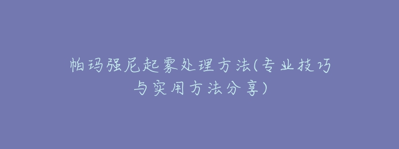 帕瑪強(qiáng)尼起霧處理方法(專業(yè)技巧與實(shí)用方法分享)