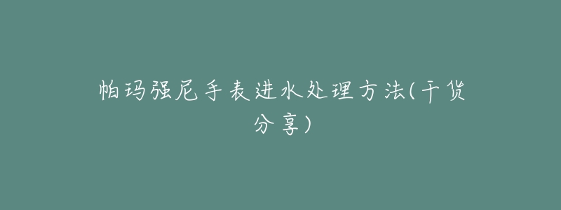 帕瑪強(qiáng)尼手表進(jìn)水處理方法(干貨分享)