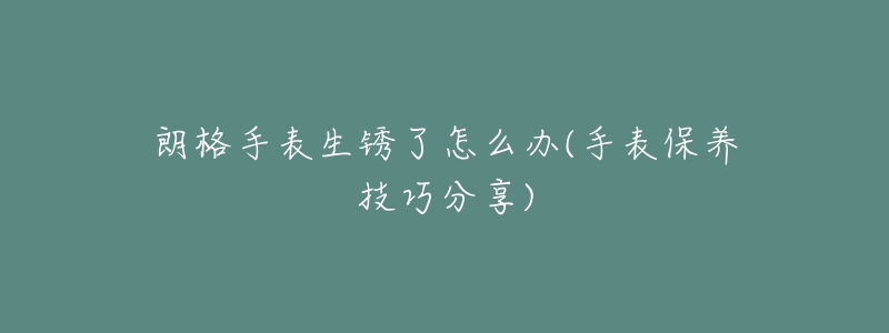 朗格手表生銹了怎么辦(手表保養(yǎng)技巧分享)