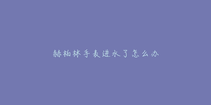 赫柏林手表進水了怎么辦