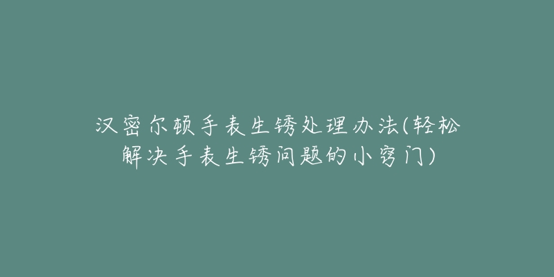 漢密爾頓手表生銹處理辦法(輕松解決手表生銹問題的小竅門)