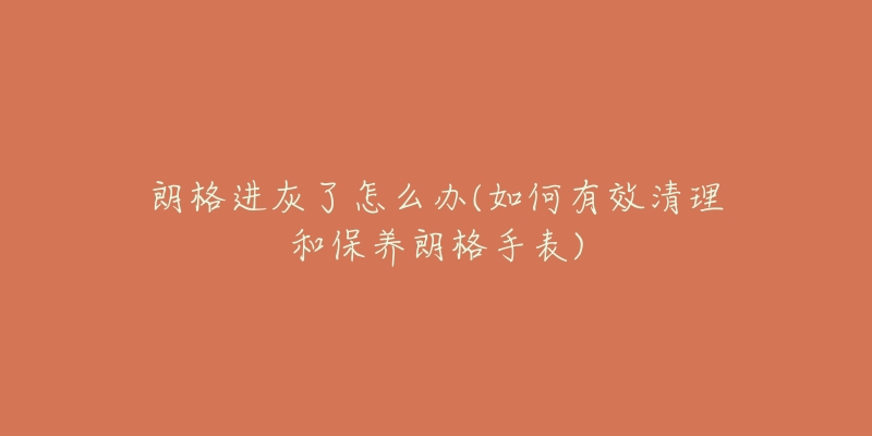 朗格進(jìn)灰了怎么辦(如何有效清理和保養(yǎng)朗格手表)