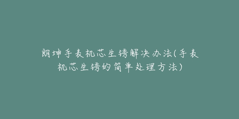 朗坤手表機芯生銹解決辦法(手表機芯生銹的簡單處理方法)