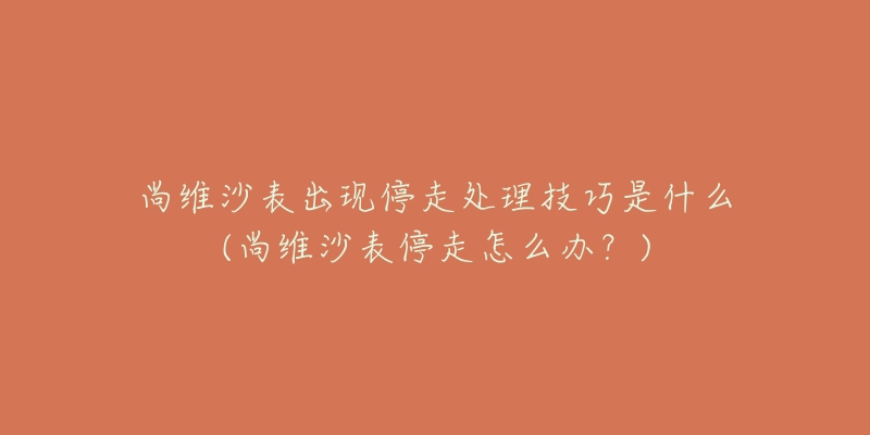 尚維沙表出現(xiàn)停走處理技巧是什么(尚維沙表停走怎么辦？)