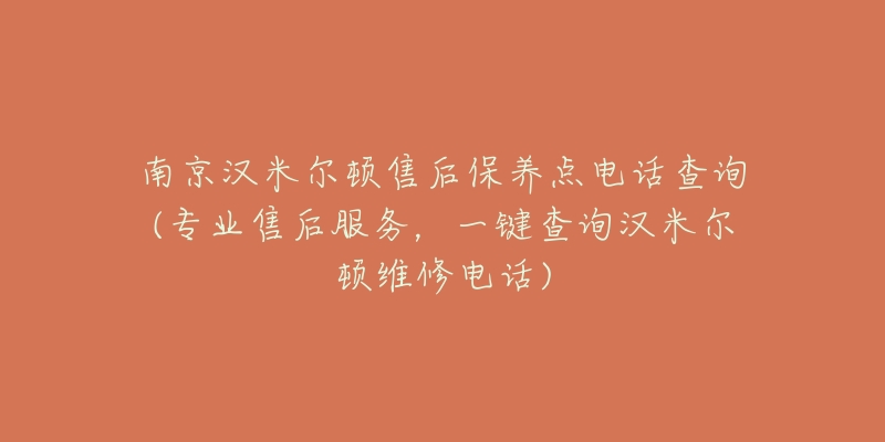 南京漢米爾頓售后保養(yǎng)點(diǎn)電話查詢(專業(yè)售后服務(wù)，一鍵查詢漢米爾頓維修電話)