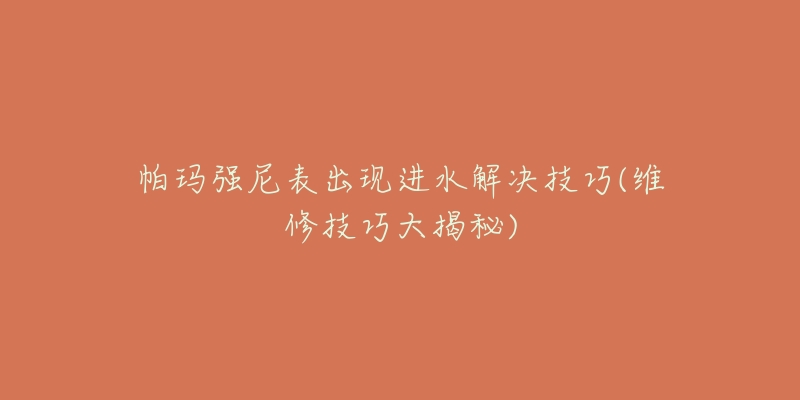 帕瑪強(qiáng)尼表出現(xiàn)進(jìn)水解決技巧(維修技巧大揭秘)