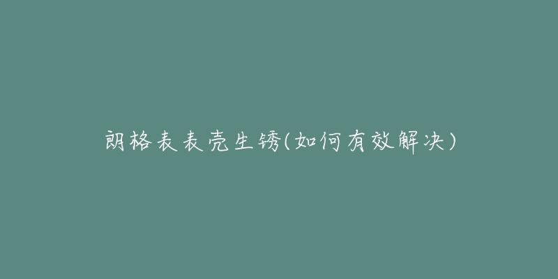 朗格表表殼生銹(如何有效解決)