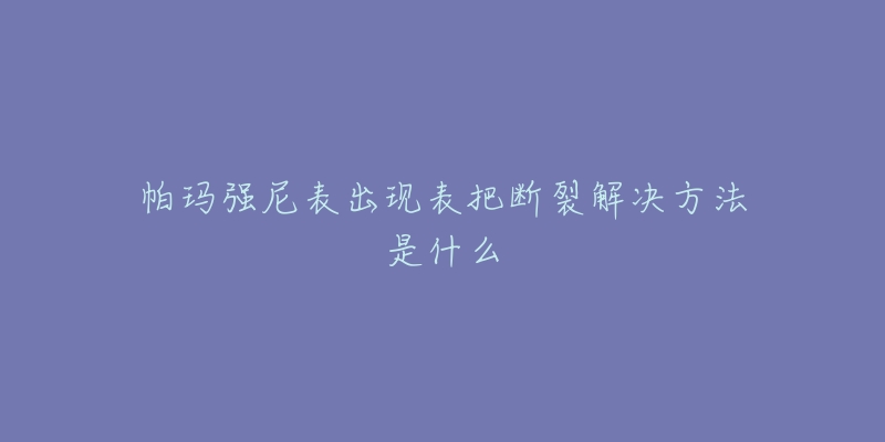 帕瑪強(qiáng)尼表出現(xiàn)表把斷裂解決方法是什么