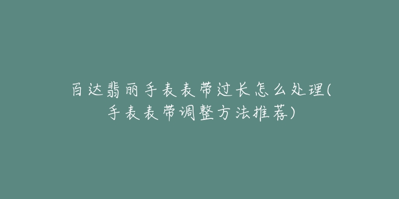 百達翡麗手表表帶過長怎么處理(手表表帶調(diào)整方法推薦)