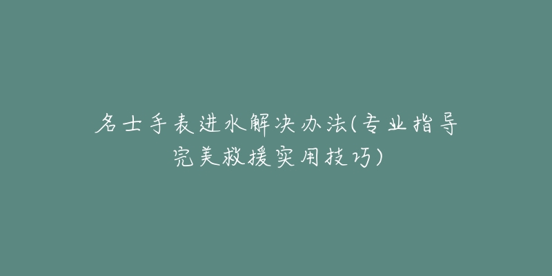 名士手表進水解決辦法(專業(yè)指導(dǎo)完美救援實用技巧)