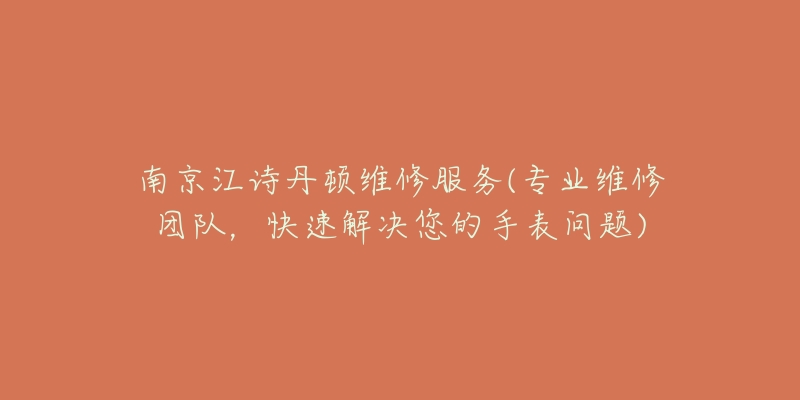 南京江詩丹頓維修服務(專業(yè)維修團隊，快速解決您的手表問題)