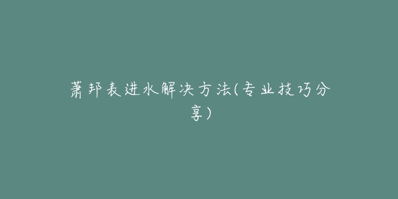 蕭邦表進(jìn)水解決方法(專(zhuān)業(yè)技巧分享)