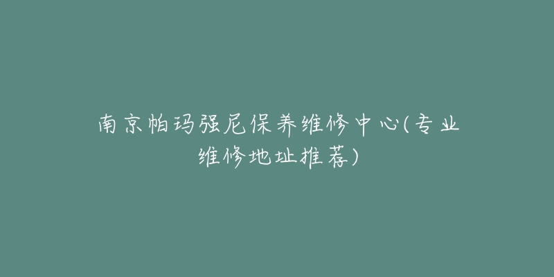 南京帕瑪強(qiáng)尼保養(yǎng)維修中心(專業(yè)維修地址推薦)