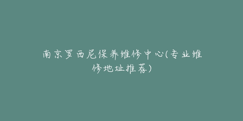 南京羅西尼保養(yǎng)維修中心(專業(yè)維修地址推薦)