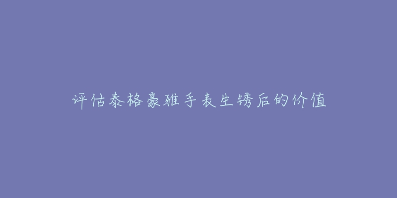 評(píng)估泰格豪雅手表生銹后的價(jià)值